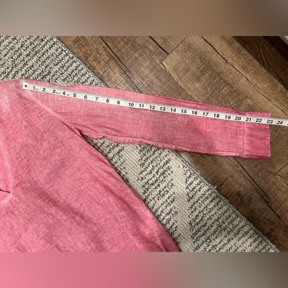 120% lino linen pink  tunic blouse - Picture 6 of 16